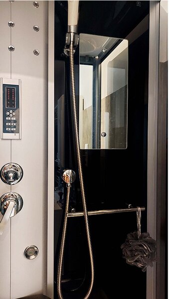 BPS-koupelny Hydromasážní box HYD-O77B 120x85 SA Černý, se saunou
