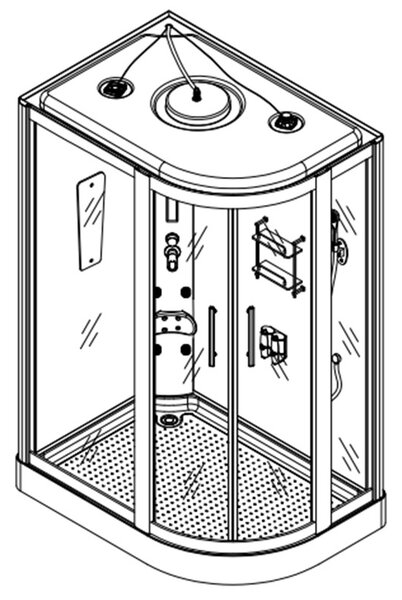 BPS-koupelny Hydromasážní box HYD-Michele 120 P, 120x85 pravý bez sauny