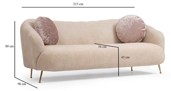 Hanah Home Třímístná pohovka Istiridye I 215 cm béžová