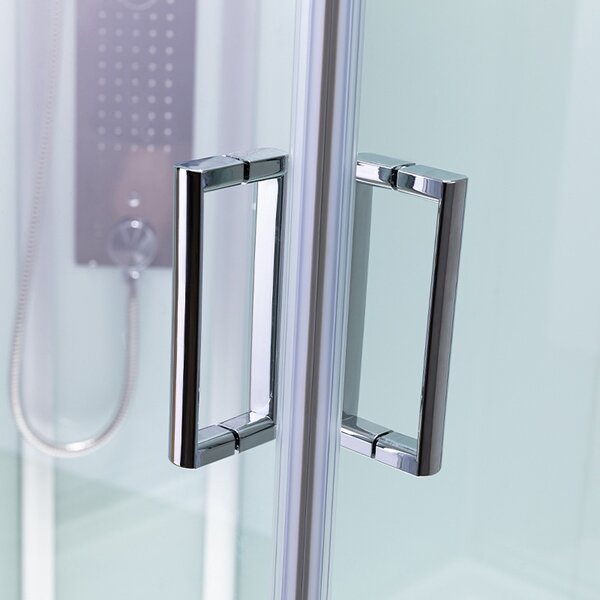 BPS-koupelny Hydromasážní box HYD-AL120 pravý, 120x80 cm, kartáčovaný chrom/transparent