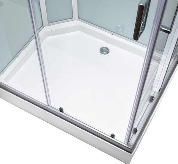BPS-koupelny Hydromasážní box HYD-AL120 pravý, 120x80 cm, kartáčovaný chrom/transparent