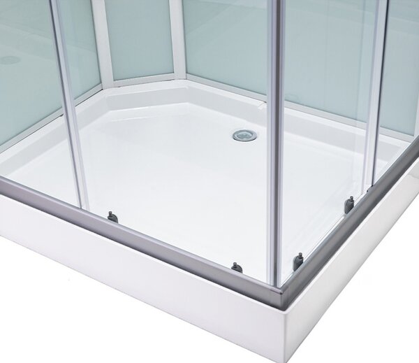 BPS-koupelny Hydromasážní box HYD-AL120 pravý, 120x80 cm, kartáčovaný chrom/transparent