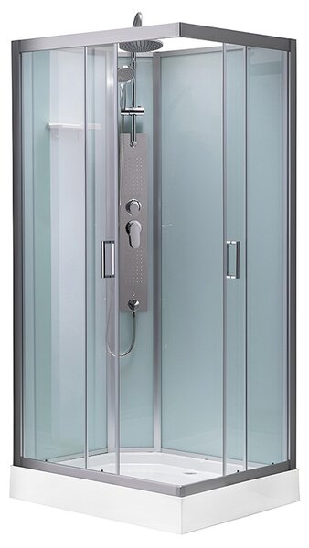 BPS-koupelny Hydromasážní box HYD-AL120 pravý, 120x80 cm, kartáčovaný chrom/transparent