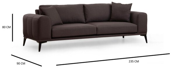 Hanah Home Třímístná pohovka Kenzo 235 cm šedá