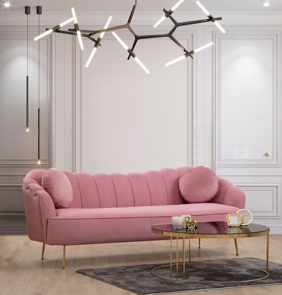Hanah Home Třímístná pohovka Istiridye II 215 cm růžová