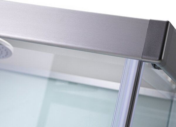 BPS-koupelny Hydromasážní box HYD-AL120 pravý, 120x80 cm, kartáčovaný chrom/transparent