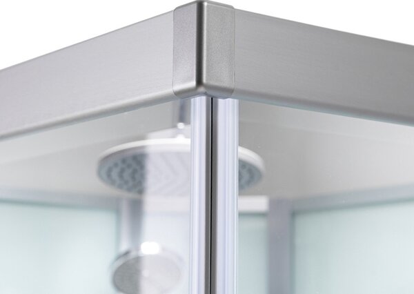 BPS-koupelny Hydromasážní box HYD-AL120 pravý, 120x80 cm, kartáčovaný chrom/transparent
