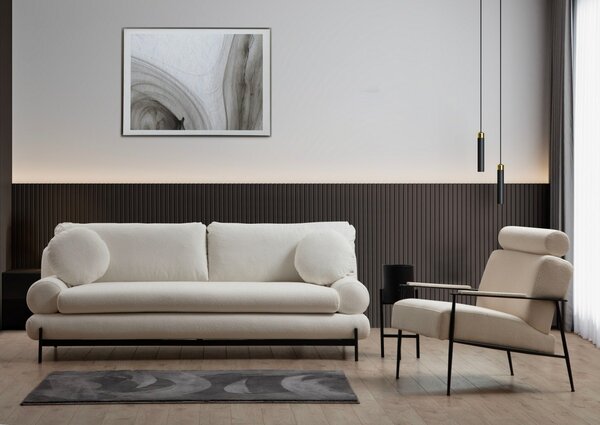 Hanah Home Třímístná pohovka Livorno 230 cm bílá