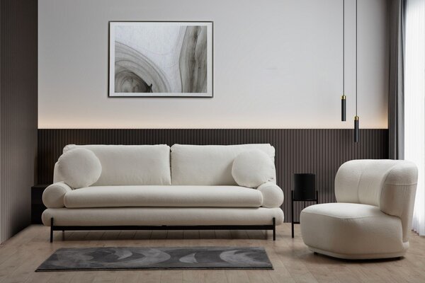 Hanah Home Třímístná pohovka Livorno 230 cm bílá