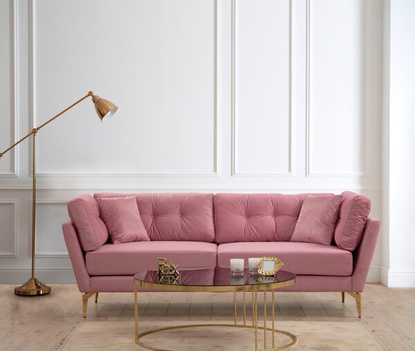 Hanah Home Třímístná pohovka Mapa 214 cm růžová