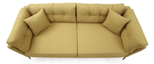 Hanah Home Třímístná pohovka Mapa 214 cm žluto-zelená