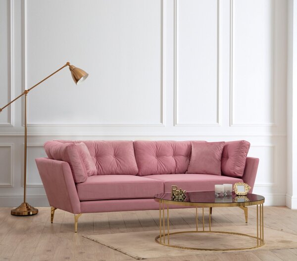 Hanah Home Třímístná pohovka Mapa 214 cm růžová
