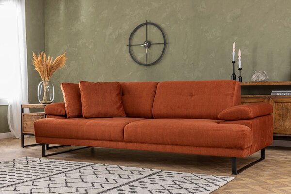 Hanah Home Třímístná pohovka Mustang 239 cm oranžová