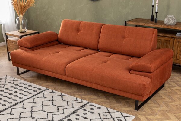 Hanah Home Třímístná pohovka Mustang 239 cm oranžová