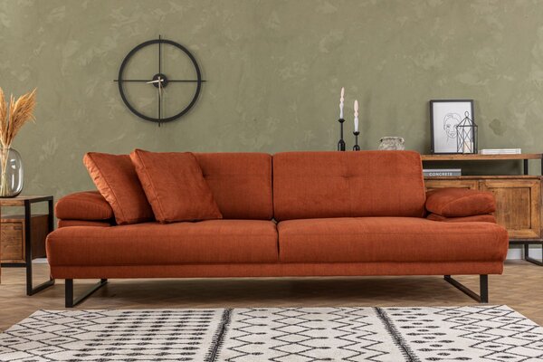Hanah Home Třímístná pohovka Mustang 239 cm oranžová