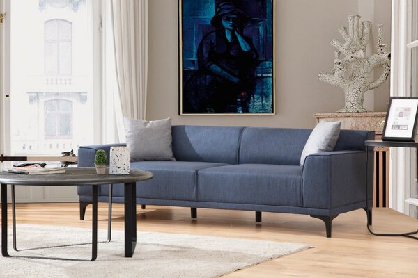 Hanah Home Třímístná pohovka Petra 212 cm modrá