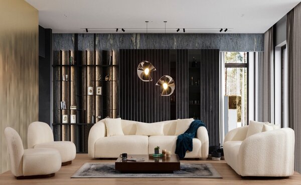 Hanah Home Třímístná pohovka Venedik 236 cm krémová