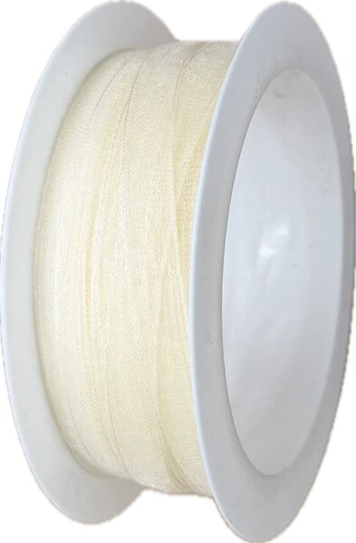 Stuha organzová Beauty Organdy – Cream krémová 7mm x 5m (4,-Kč/m)