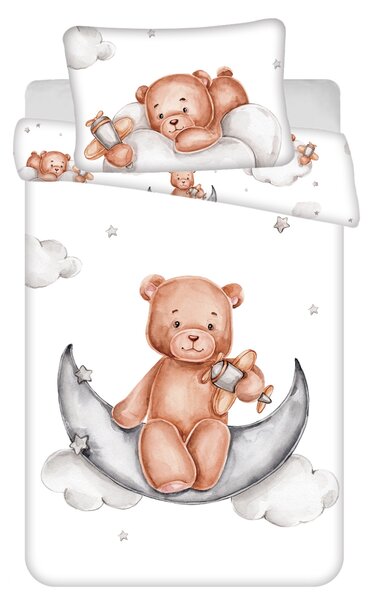 Dadka Vracov Jerry Fabrics Medvídek Plane baby bavlněné povlečení do postýlky Rozměr: 1x 40 x 60 a 1x 100 x 135 cm