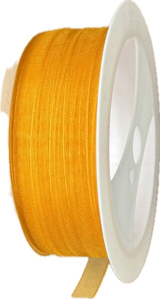 Stuha organzová Beauty Organdy – Golden Amber oranžová 7mm x 5m (4,-Kč/m)