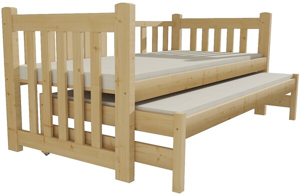 Dětská postel s výsuvnou přistýlkou DPV 002 (Barva dřeva: bezbarvý lak, Rozměr: 80 x 180 cm)