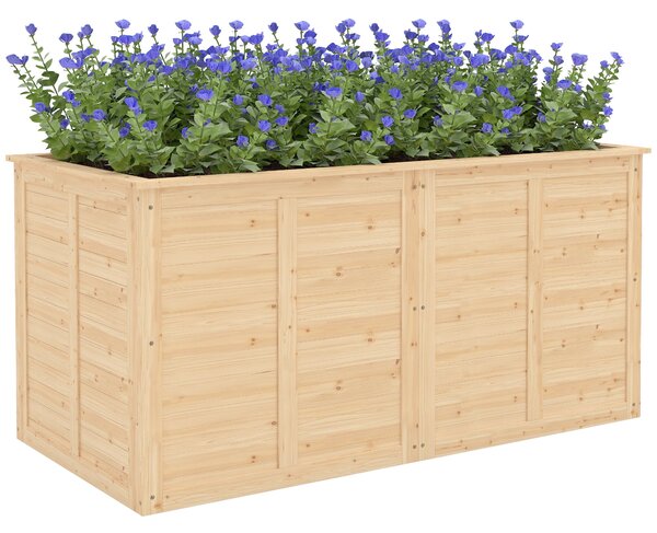 Outsunny vyvýšený záhon z borovice, 152 x 77 x 77 cm, hluboký truhlík s otevřeným dnem a výztuží, přírodní povrch | Aosom
