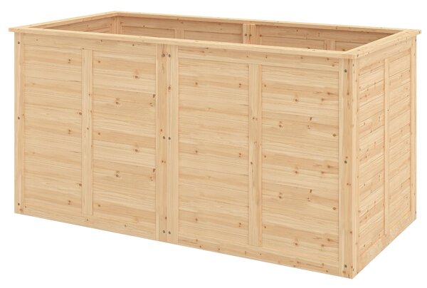 Outsunny vyvýšený záhon z borovice, 152 x 77 x 77 cm, hluboký truhlík s otevřeným dnem a výztuží, přírodní povrch | Aosom