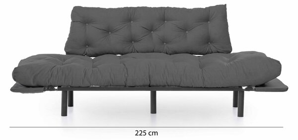 Hanah Home Třímístná rozkládací pohovka Nitta 185 cm šedá