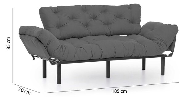 Hanah Home Třímístná rozkládací pohovka Nitta 185 cm šedá