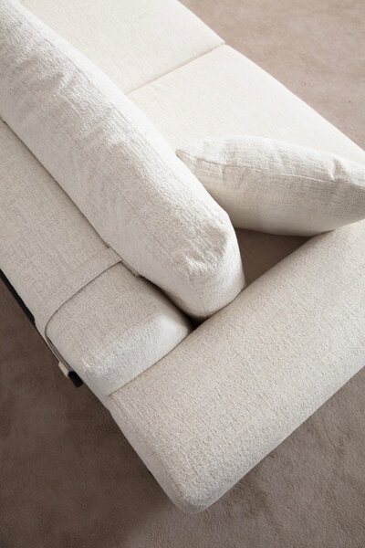 Hanah Home Třímístní pohovka Eti 220 cm bílá/dub přírodní