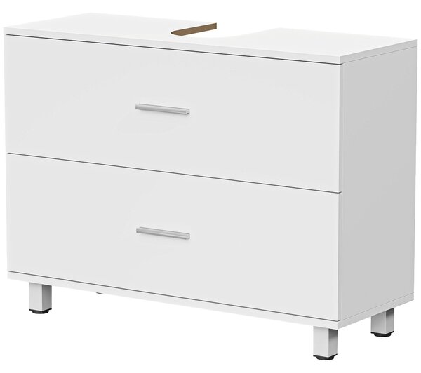 HOMCOM skříňka pod umyvadlo s 2 zásuvkami, moderní bílá, pro umyvadla bez podstavce — 80 x 30 x 60 cm | Aosom