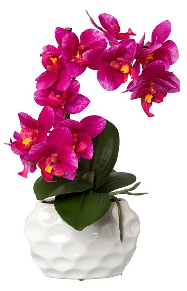 Umělá Orchidej fialová v květináči, 33cm