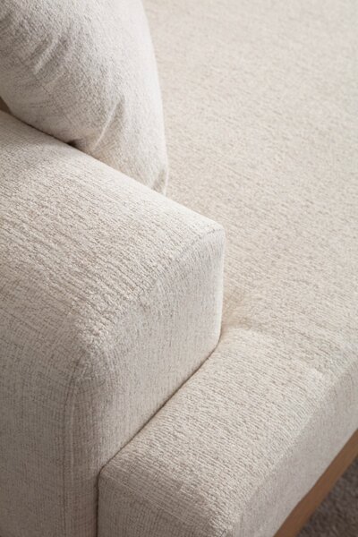 Hanah Home Třímístní pohovka Eti 220 cm bílá/dub přírodní