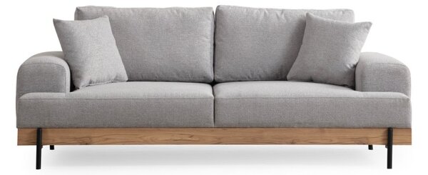 Hanah Home Třímístní pohovka Eti 220 cm šedá/dub přírodní