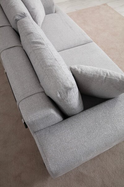 Hanah Home Třímístní pohovka Eti 220 cm šedá/dub přírodní