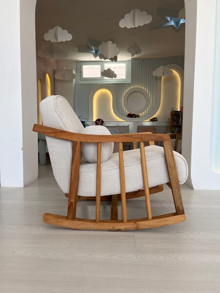 Hanah Home Dětské houpací křeslo Kleamini bílé/hnědé