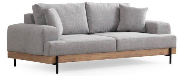 Hanah Home Třímístní pohovka Eti 220 cm šedá/dub přírodní