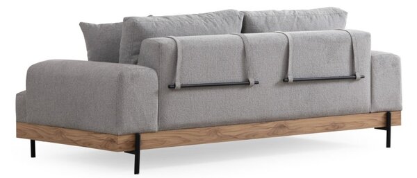 Hanah Home Třímístní pohovka Eti 220 cm šedá/dub přírodní