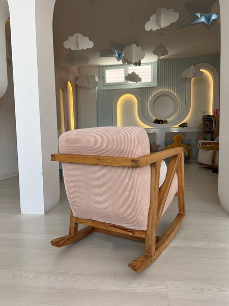 Hanah Home Dětské houpací křeslo NiniMini růžové/hnědé