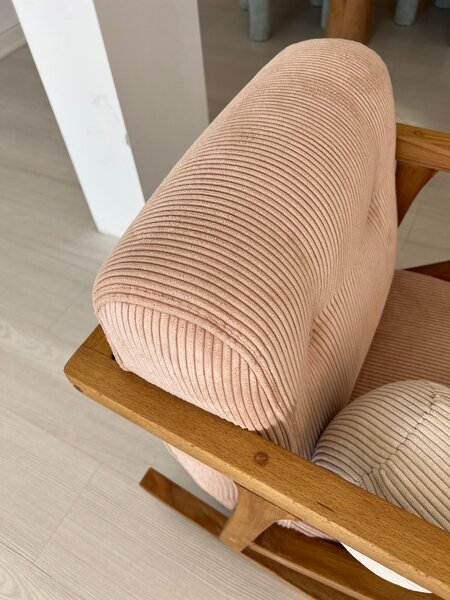 Hanah Home Dětské houpací křeslo NiniMini růžové/hnědé