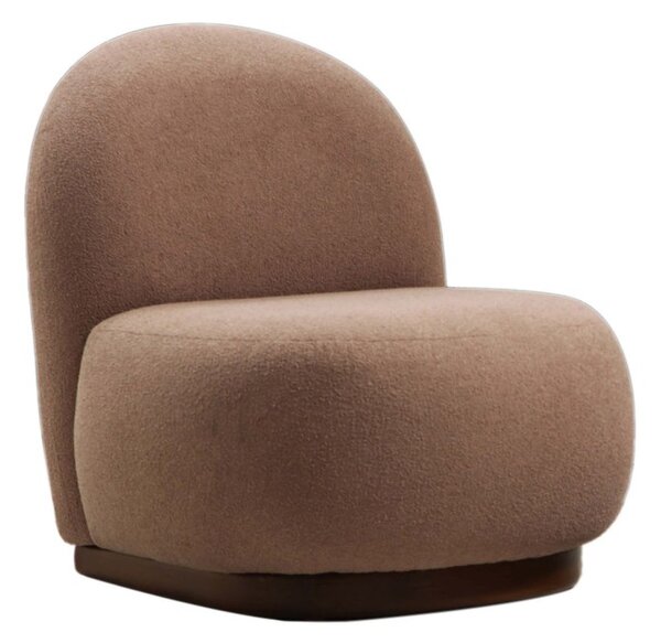 Hanah Home Křeslo Tina bouclé cappuccino/ořech