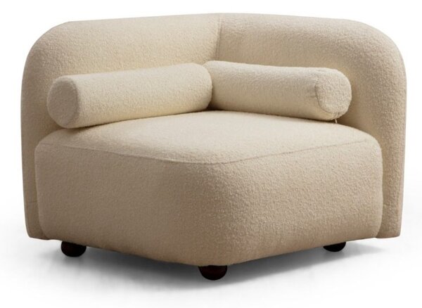 Hanah Home Rohové křeslo Victoria bouclé krémové