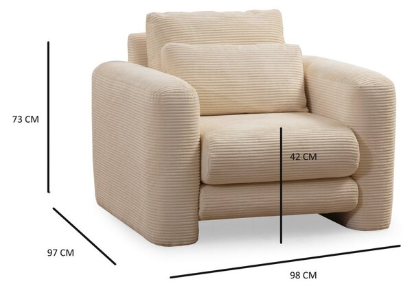 Hanah Home Designové křeslo Lily béžové
