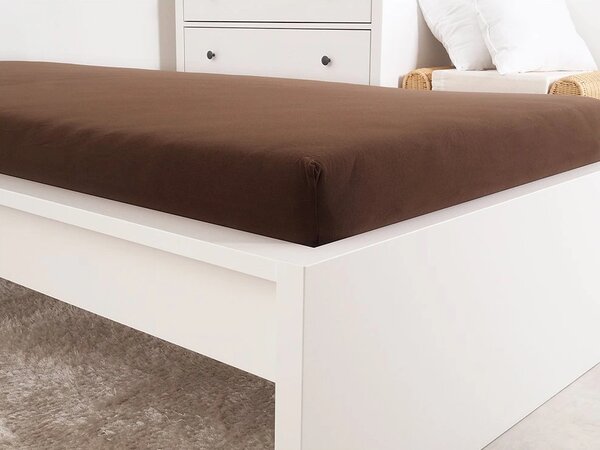 Jersey prostěradlo do dětské postýlky EXCLUSIVE tmavě hnědé 60 x 120 cm