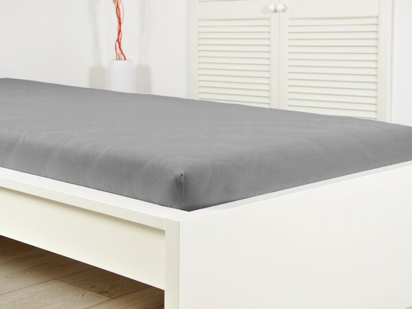 Jersey prostěradlo do dětské postýlky EXCLUSIVE šedé 70 x 140 cm