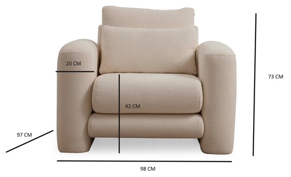 Hanah Home Designové křeslo Lily krémové