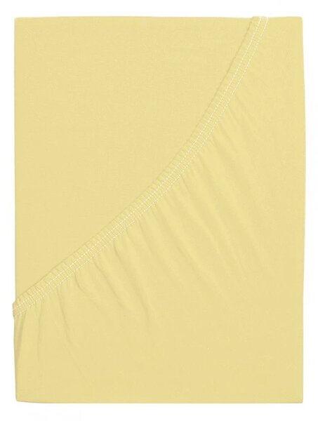 Jersey prostěradlo do dětské postýlky EXCLUSIVE světle žluté 70 x 140 cm