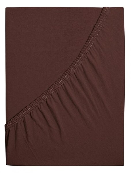 Jersey prostěradlo do dětské postýlky EXCLUSIVE tmavě hnědé 60 x 120 cm
