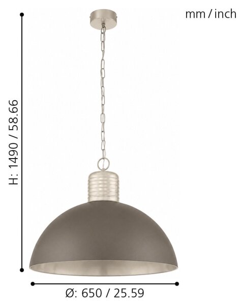 Eglo 49107 - Lustr na řetězu COLDRIDGE 1xE27/60W/230V