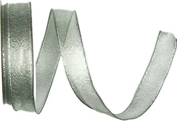 Stuha stříbrná PLATINUM SILVER lurexová 15mm x 3,5m (5,70 Kč/m)